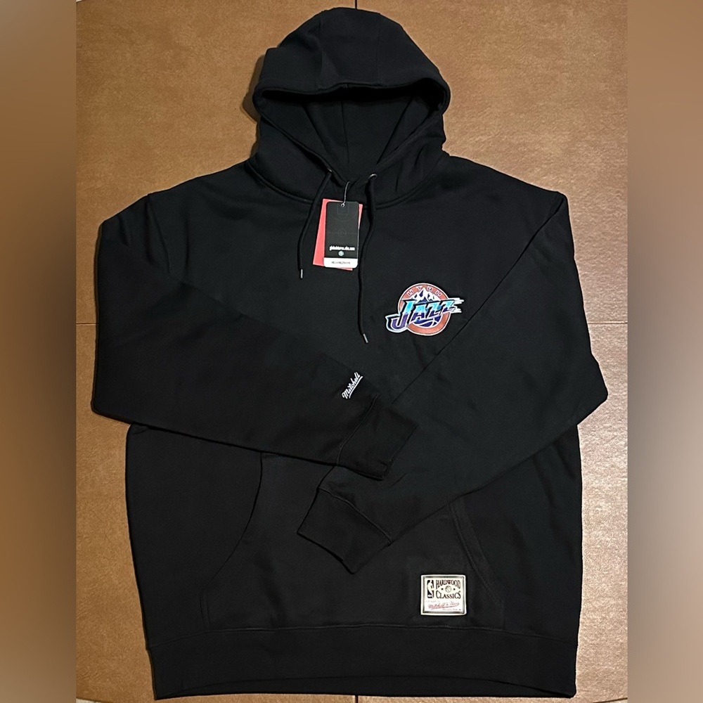 NWT - Mitchell & Ness Black Utah Jazz Vintage Hoodie, Size - XL